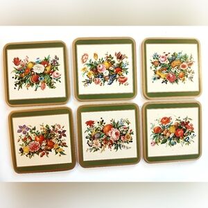Vintage Pimpernel Floral Coasters Set of 6